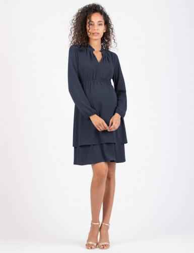 Attesa, Crêpe-Kleid mit Stillfunktion,XS-XXL, blau + mauve, rost, cremeweiß,€ 99,95